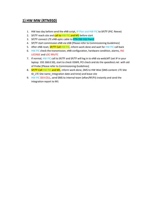 M1 lte e nodeb integration work flo...