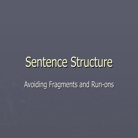 Sentence Structure