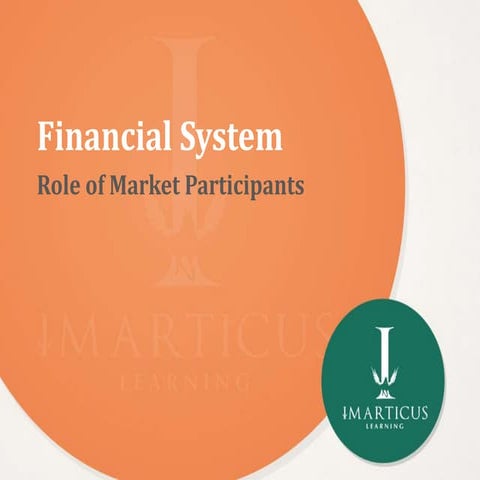 Financial systems role of market participants