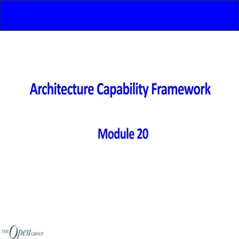TOGAF Classroom Series - M20 architecture capability framework