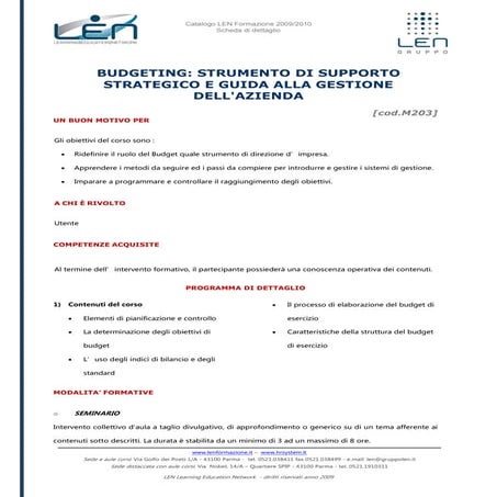 Budgeting strumento di supporto strategico e guida alla gestione dell' aziend...