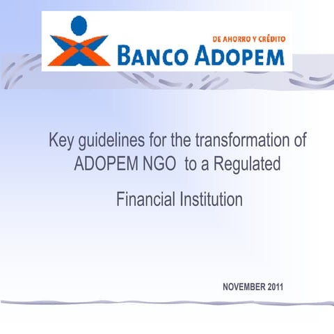 M. Canalda, Transforming from NGO to Regulated MFI 