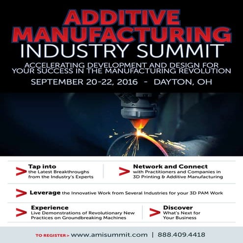 Additive Manufacturing Industry Summit 2016 Guide Dayton Ohio | PDF