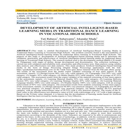 DEVELOPMENT OF ARTIFICIAL INTELLIGENT-BASED LEARNING MEDIA IN TRADITIONAL DAN...