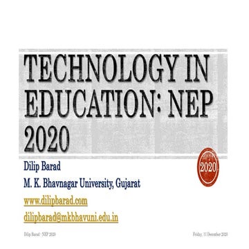 Technology and Education: NEP 2020