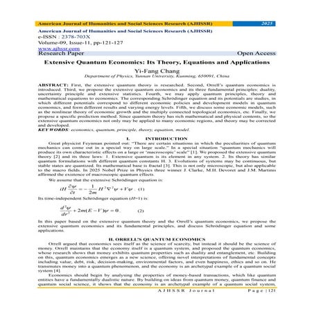 Extensive Quantum Economics: Its Theory, Equations and Applications | PDF