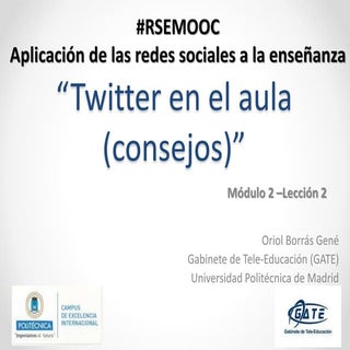 Twitter en el aula (Consejos)