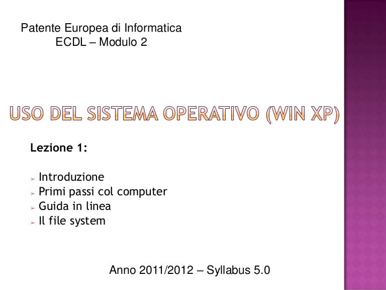 Modulo 2 - Lezione 1