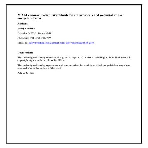 M2 m communication whitepaper