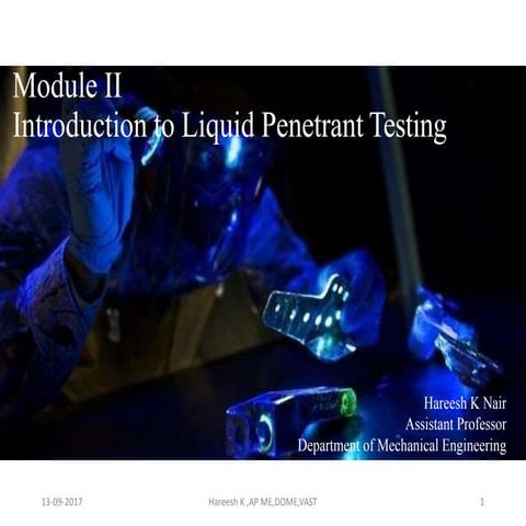 Introduction to Liquid Penetrant Testing