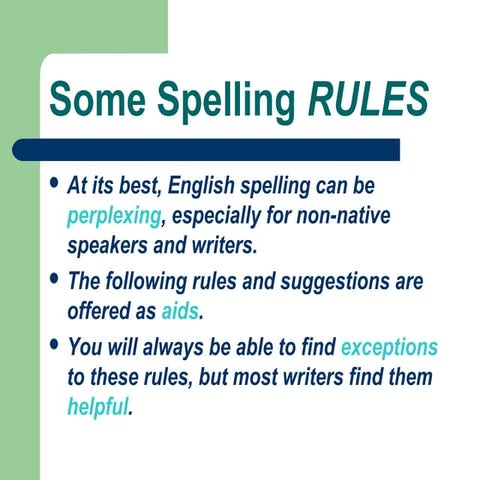 M2 some spellingrules