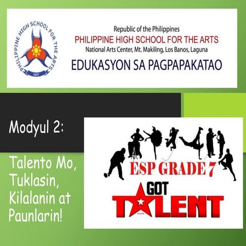 EsP 7 M2 talento mo tuklasin kilalanin at paunlarin
