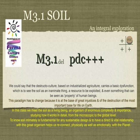 PDC+++ Module 3 Class 1 The Soil