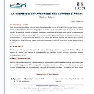 Tecniche strategiche settori maturi...