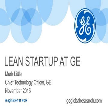 Lean Startup at GE