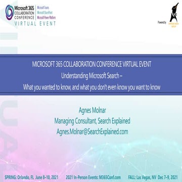 Microsoft 365 Collaboration Conference Virtual Event - Agnes Molnar - Microso...