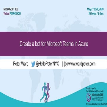 M365 virtual marathon speaker  peter ward - chat bot in teams