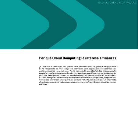 Por qué Cloud Computing le interesa a finanzas