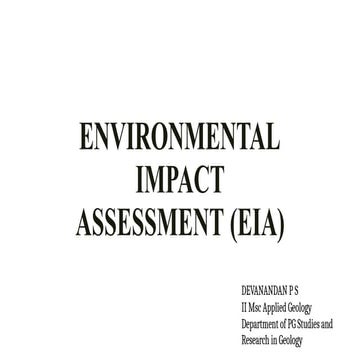 Environmental impact assessment (EIA) ppt