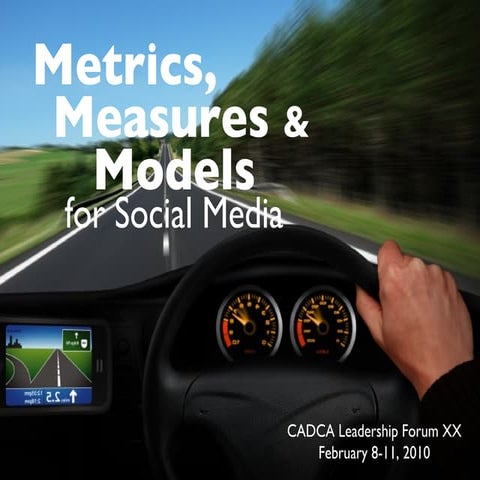 Metrics, Measures & Models: Forum 2010
