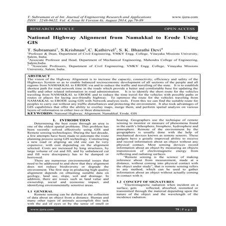 National Highway Alignment from Namakkal to Erode Using GIS