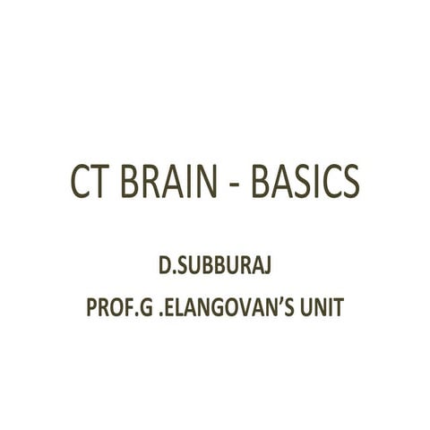 CT Scan - Basics