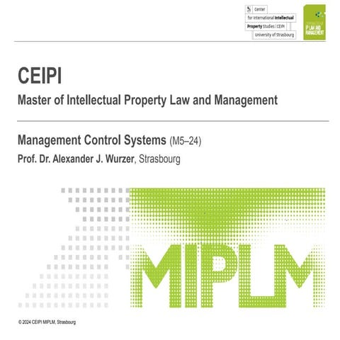 Lecture Management Control Systems in the MIPLM 2024