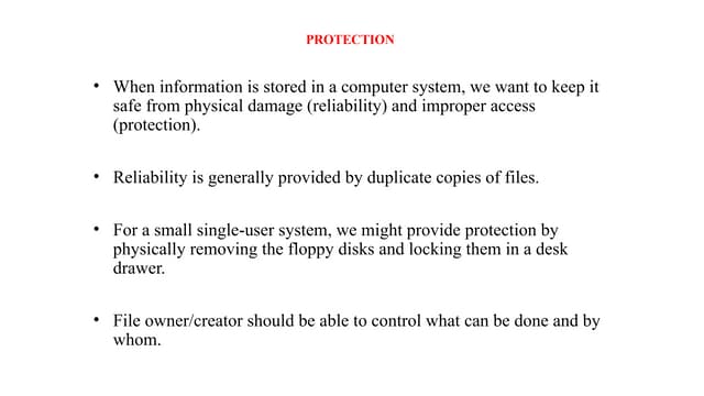 When information is stored in a computer system, we want to keep it safe from...