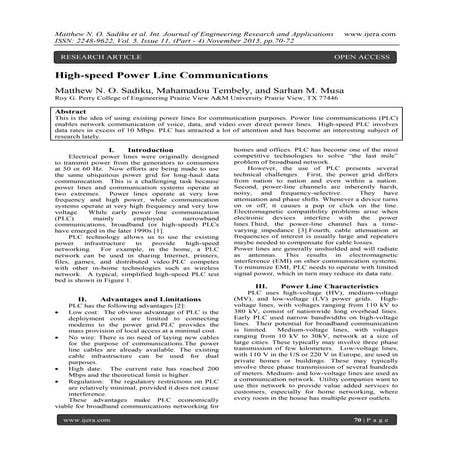 High-speed Power Line Communications