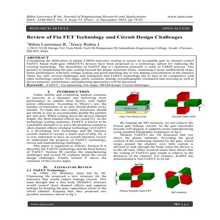 Review of Fin FET Technology and Circuit Design Challenges