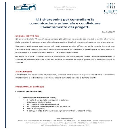 MS sharepoint - la condivisione documentale in azienda [M529]