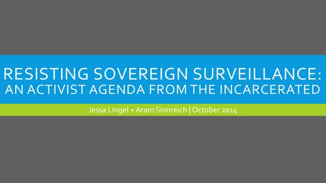 Resisting Sovereign Surveillance: an activist agenda from the Incarcerated