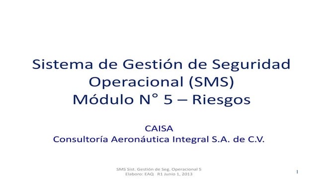M5 sms sistema de gestion de seguridad operacional r0 junio 1 2013  riesgos