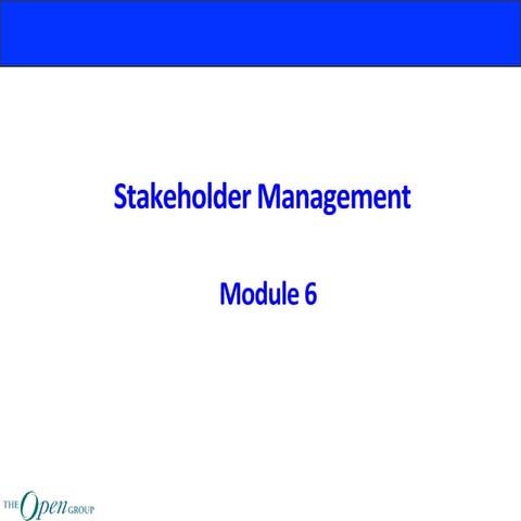 TOGAF Classroom Series - M6 stakeholder-management