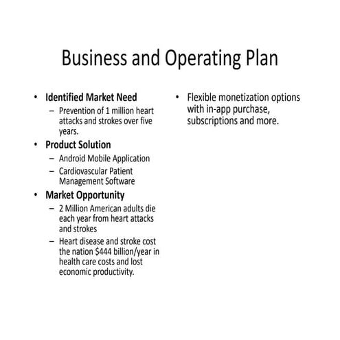 M6Cardio Business & Operating Plan