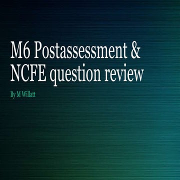 M6 post ncfe similar question