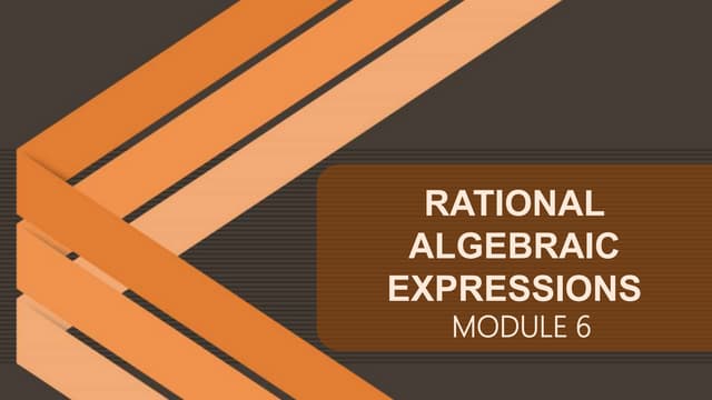 Rational algebraic expressions