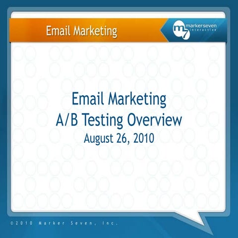 Email Marketing Conducting an A/B Test | PPTX