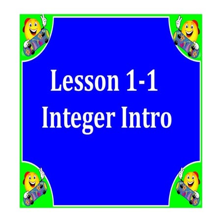 M7 lesson 1 1 integers pdf | PDF