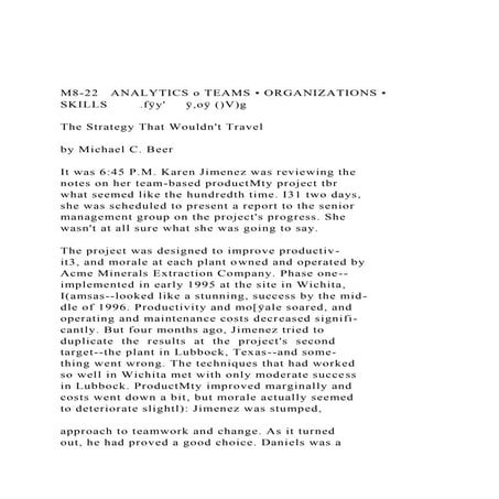 M8-22   ANALYTICS o TEAMS • ORGANIZATIONS • SKILLS        .fÿy.docx