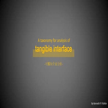 Tangible Interfaces | PPT