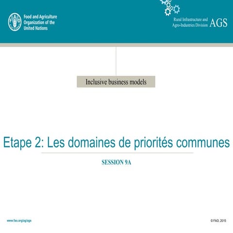 Modèles d'affaires inclusifs : les domaines de priorités communes