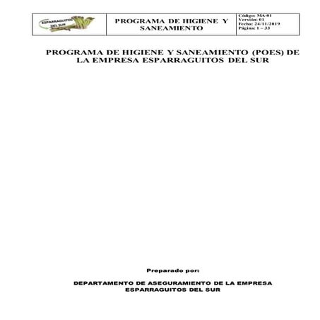 Ma 01 programa de higiene y saneamiento