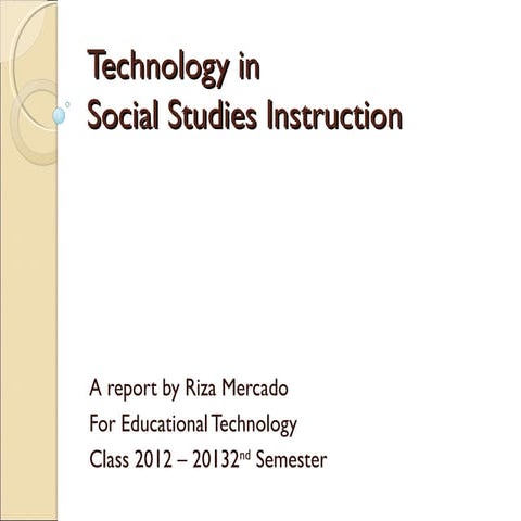 Technology In Social Studies Instruction