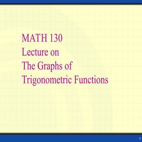 Graphs of trigonometry functions | PPT
