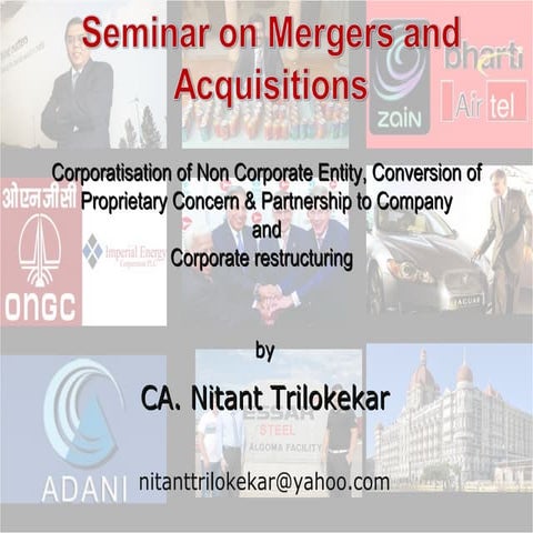 Introduction to principles of Mergers & Acquisitions