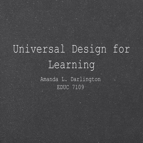 Universal Design for Learning