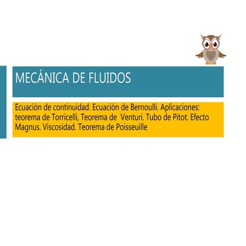 Ecuación de continuidad y de Bernoulli