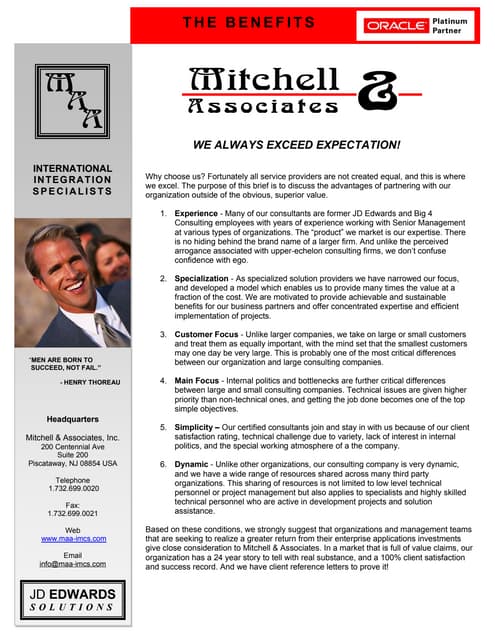 Mitchell & Associates Benefit Offering