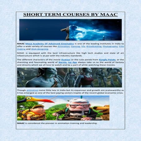 SHORT TERM COURSES BY MAAC